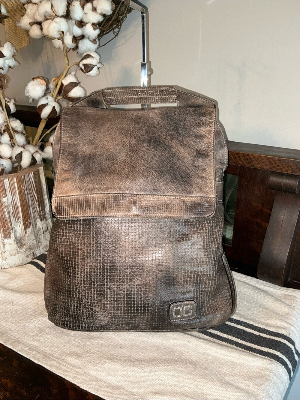 Bed Stu Patsy Convertible 4 Way Leather Backpack Bag Graphito Black MSRP $335